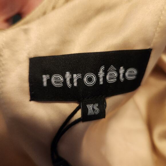 Retrofete Rozik Bodysuit in Nude Off the Shoulders Size XS NWT Satin Silk - Picture 9 of 12